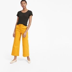NWT Everlane Wide Leg Crop Pants, Yellow, Sz 10